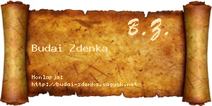 Budai Zdenka névjegykártya